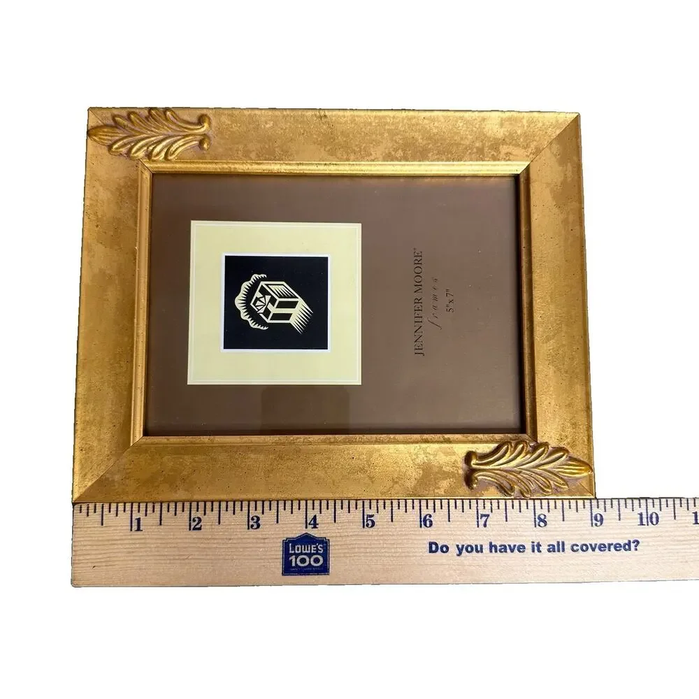 Jennifer Moore 5x7 Picture Frame Gold Ornate Resin Plastic With Glass